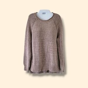 Ellen Tracy | EUC Taupe/Beige Ribbed Lonsleeve Knit Sweater (SIZE M)
